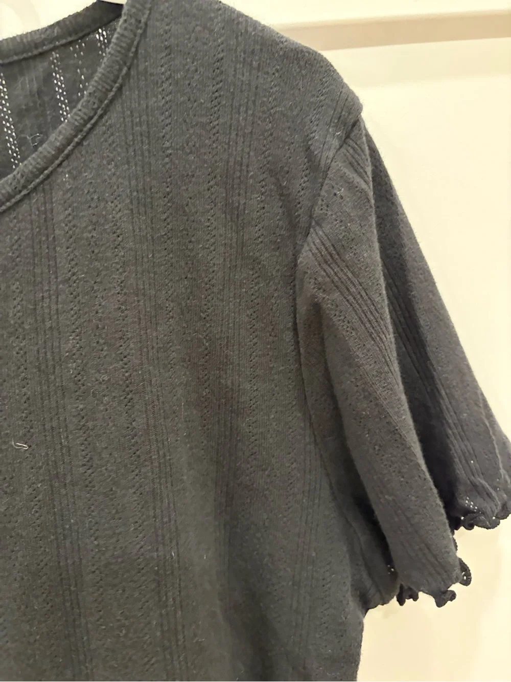 J. Crew Black Short Sleeve Button-Front Top 100%Cotton Size Medium